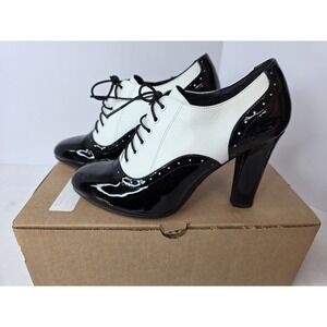 Ros Hommerson Red Collection Black White Spectator Oxford Heels 7.5M
342